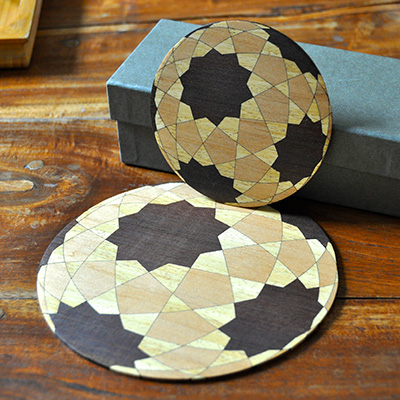 Laser-cut Islamic marquetry